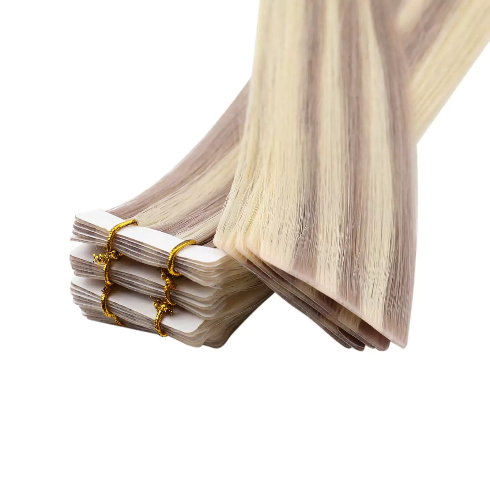 Invisible Seamless PU Injection Tape Hair Extensions Ash Blonde Highlighted P18/613