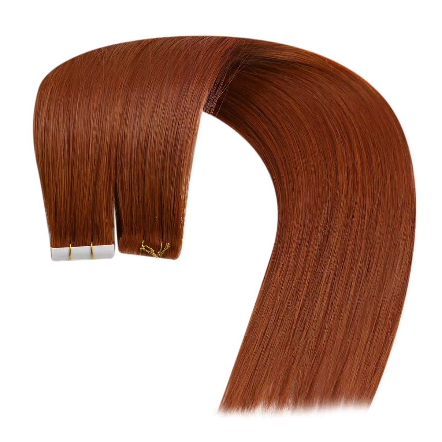 invisible seamless injection tape in hair extensions copper color