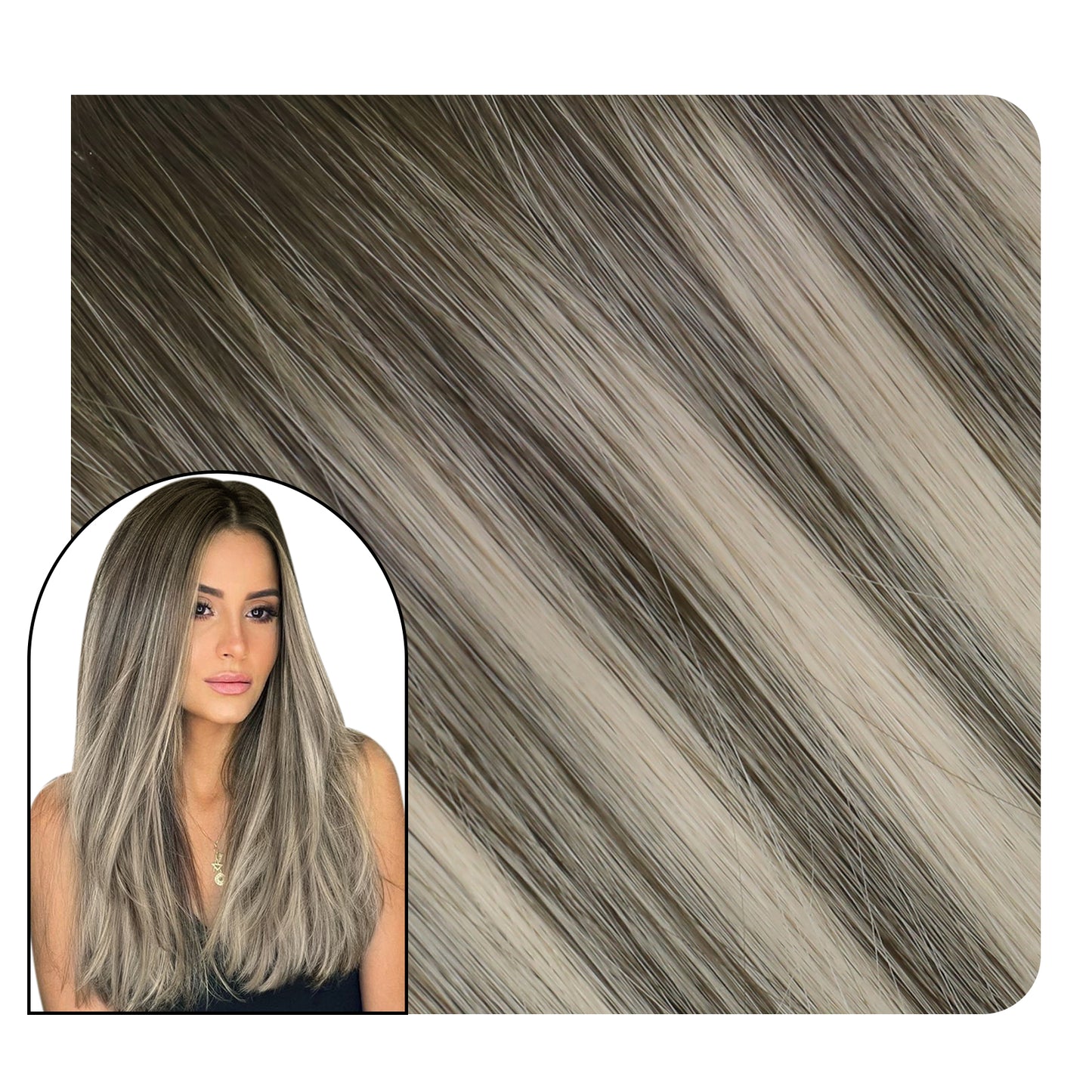 injection tape in hair extensions balayage color 1cc/9/60