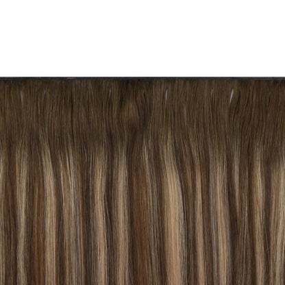 flat pu hole weft hair extensions virgin butterfly weft hair brown for women