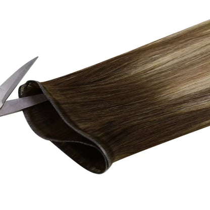 Hybrid Weft Extensions Virgin Human Hair For Salon