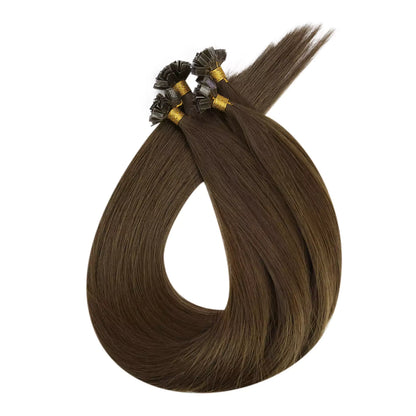 k tip virgin hair extensions for salon dark brown color
