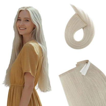 blonde tape in weft hair extensions