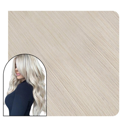 White Platinum Blonde #60A Micro Loop Human Hair Extensions