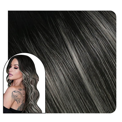 100% Remy Human Hair Balayage Color Black Ombre Brown with Blonde