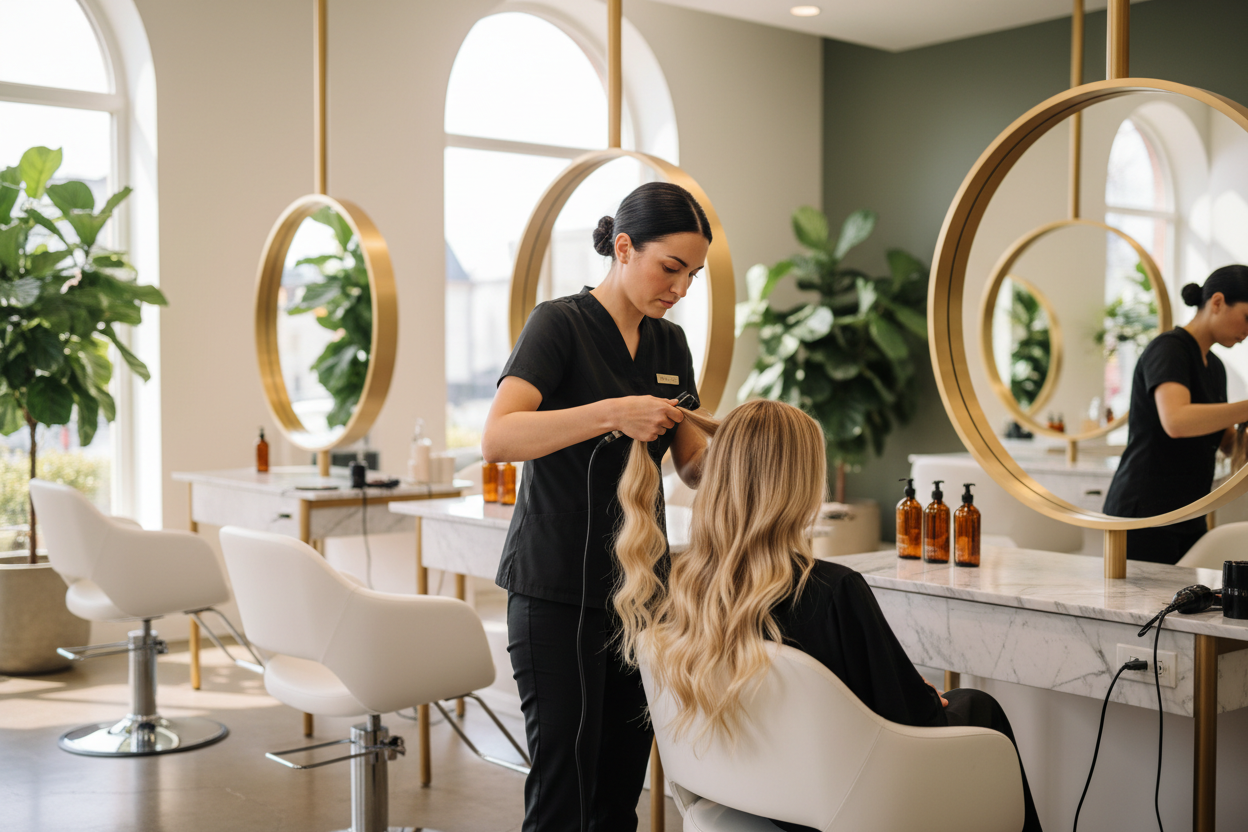 Professional Stylist Working Scene