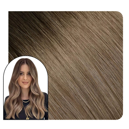 Virgin cuticle tape in hair balayage color