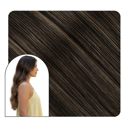 seamless clip in hair extensions human hair dark brown