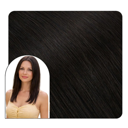 dark brown seamless clip in extensions pu clip ins