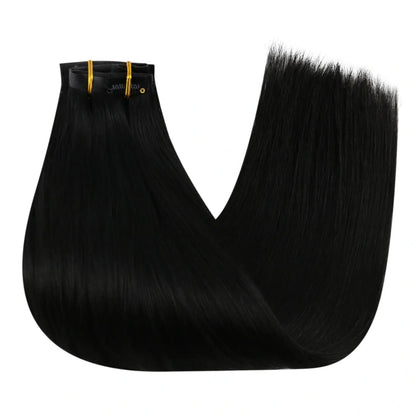 Seamless Clip in human Hair extensions Invisible Clip ins