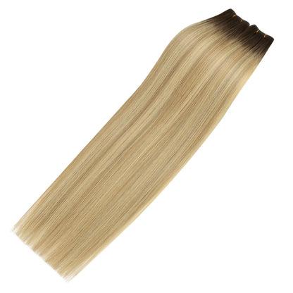 seamless hair extensions best butterfly weft hair blonde with brown  for thin hair