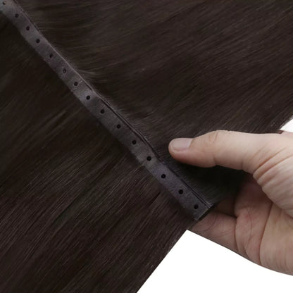 injected flat weft hair extensions with small hole