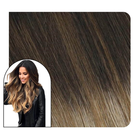 Pu Tape in Real Remy hair black tith brown and blonde