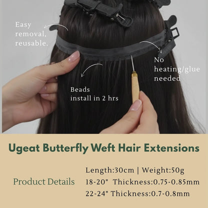 seamless butterfly weft hair for thin hair