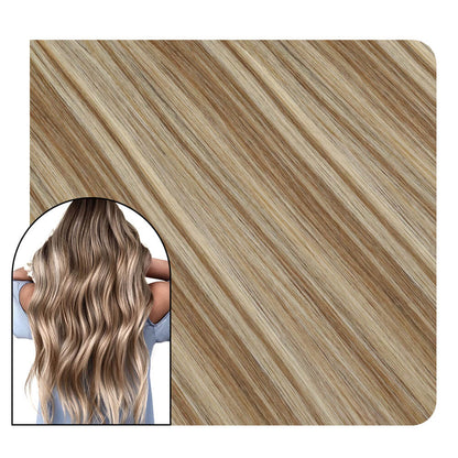 Human Hair U-tip Fusion Hair Extensions Brown with Blonde #10/613