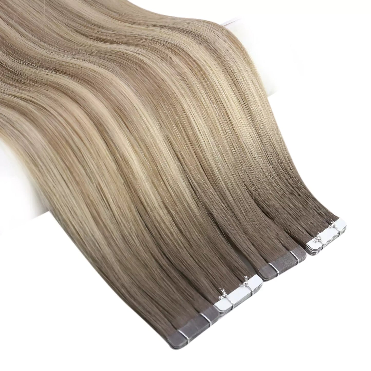 Invisible Tape in Hair Extensions Balayage Brown Blonde Color 5/7/20