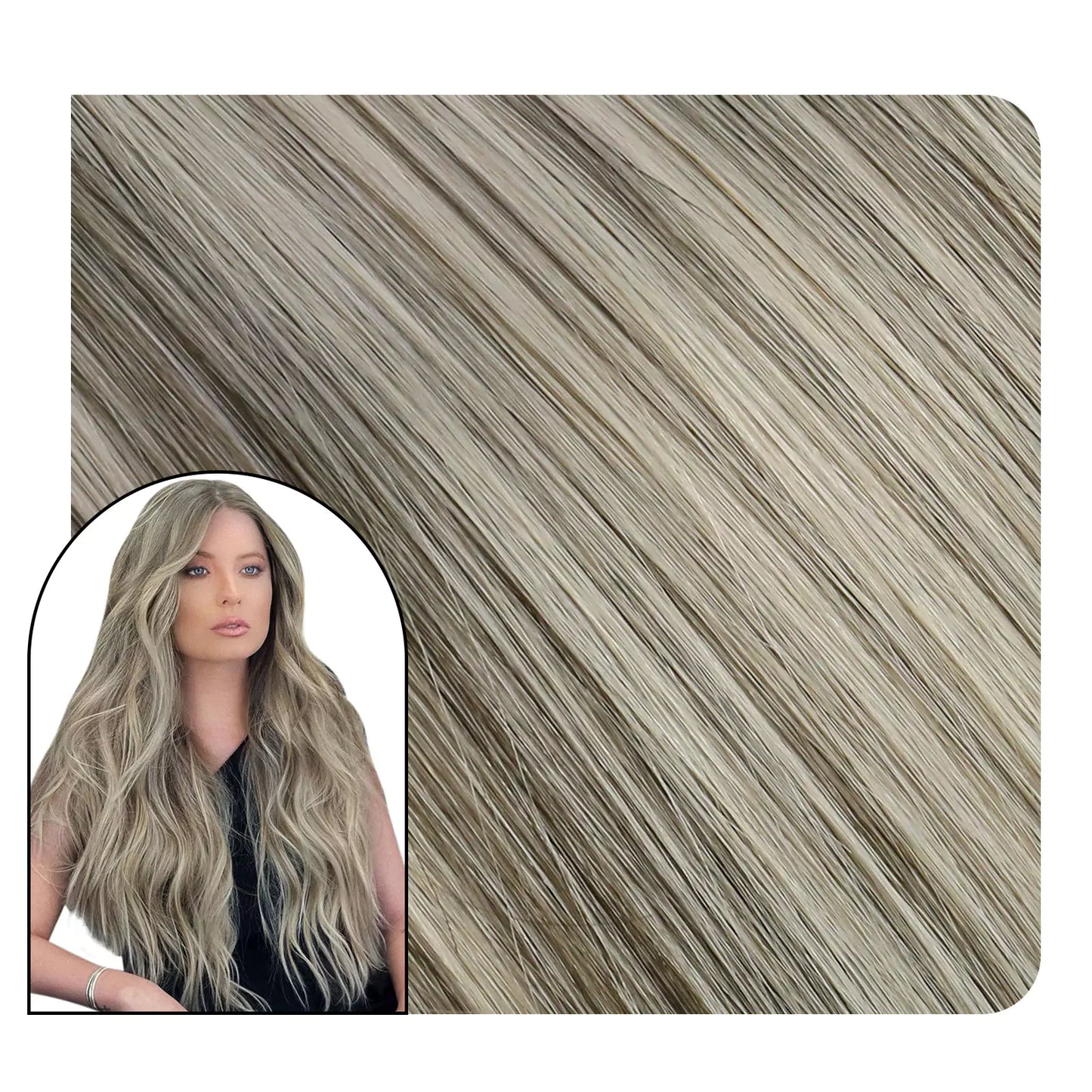 Full Cuticle Clip in Extensions 100% Human Hair Balayage Color