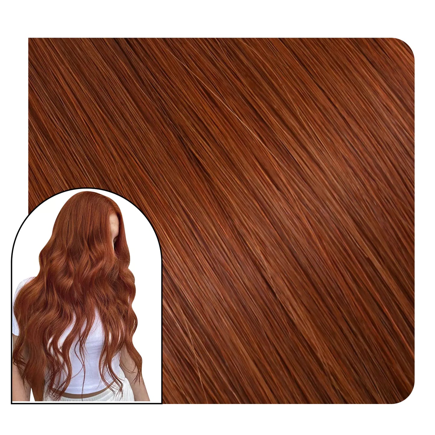 virgin+ hybrid weft copper color genius weft hair extensions