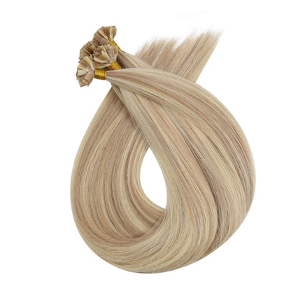 virgin k tip highlight color human hair extensions for salon