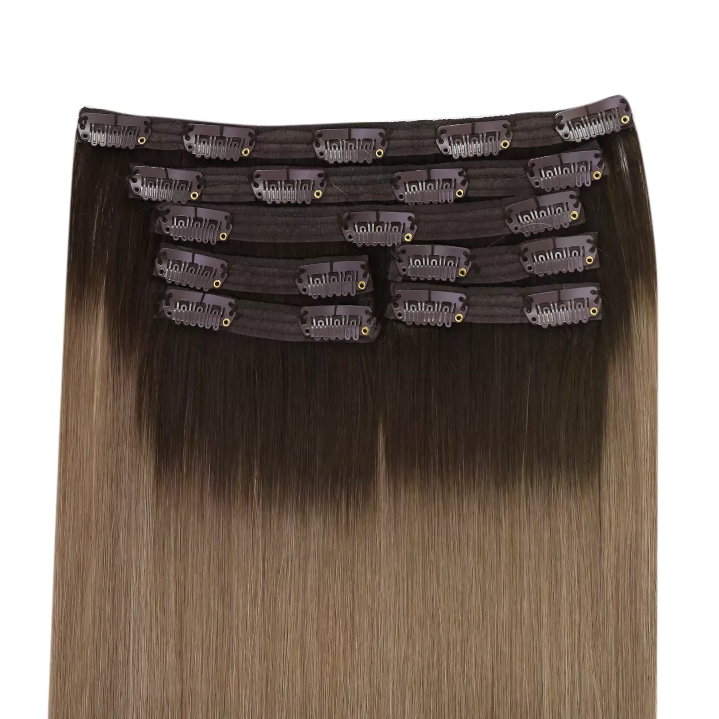 virgin plus clip in hair extensions balayage color