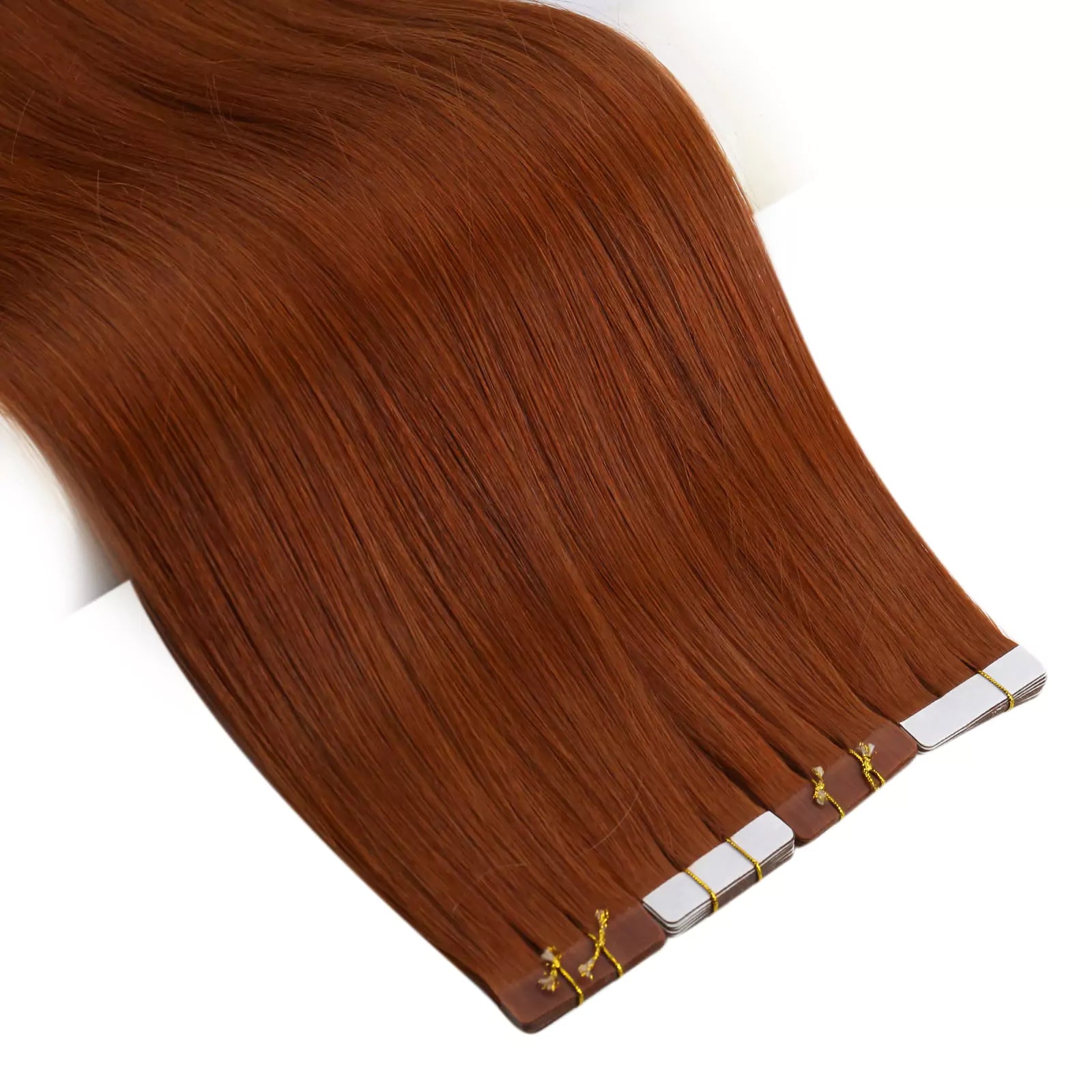 Tape in Hair Extensions Virgin Human Hair Copper Color #33