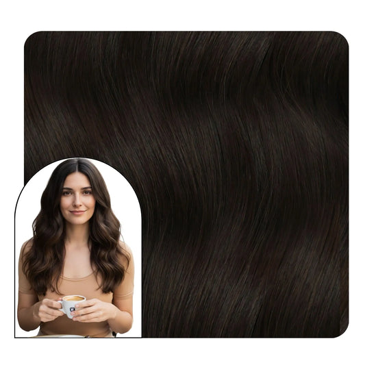 dark brown butterfly weft hair for thin hair