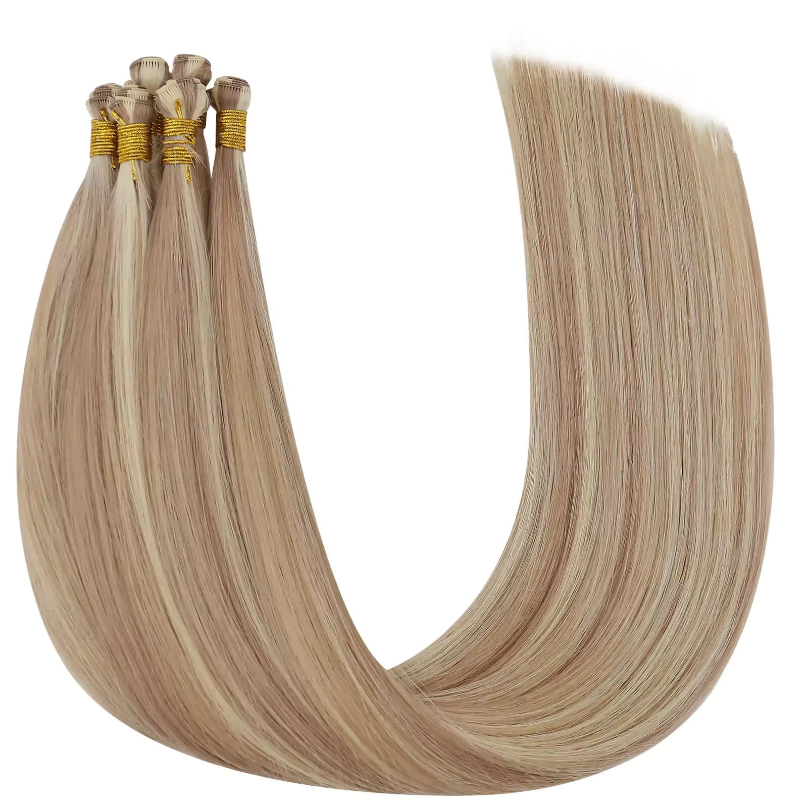 invisible human hair weft hand-tied hair weft