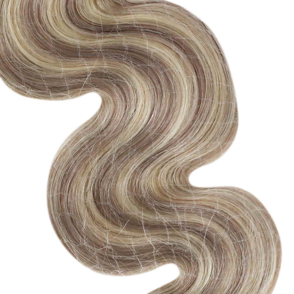 Tape in Real Human Hair Extension Highlight Blonde Color #18/613