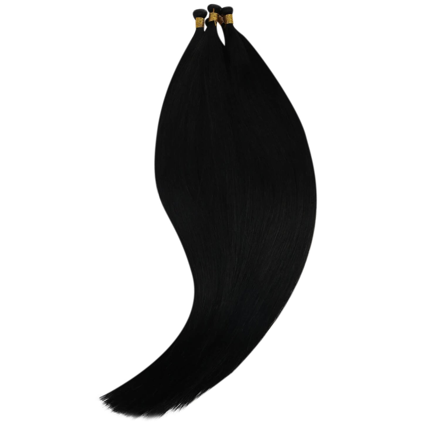 Thick Genius Weft Extensions Human Hair Weft Jet Black salon professional hair extensions