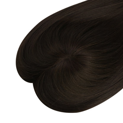 Darkest Brown Virgin Hair Topper Real Human Hair #2 hair topper for women human hair