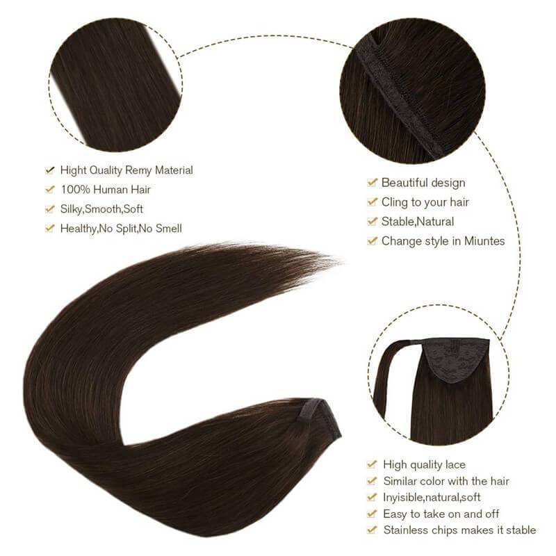 Remy Hair Ponytail 24 Inch 80g Long Straight Hair Ponytail