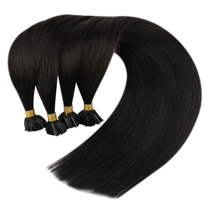 [Pre-sale][Virgin+] U tip Hot Keration Hair Extensions Cold Fusion Black Virgin Hair #1