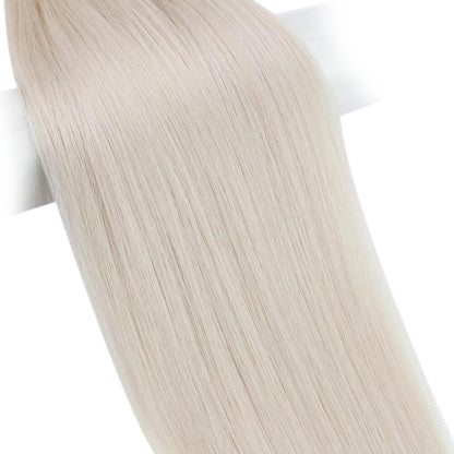 Virgin Human Hair Weft Extensions #60A White Blonde Real Hair Extensions