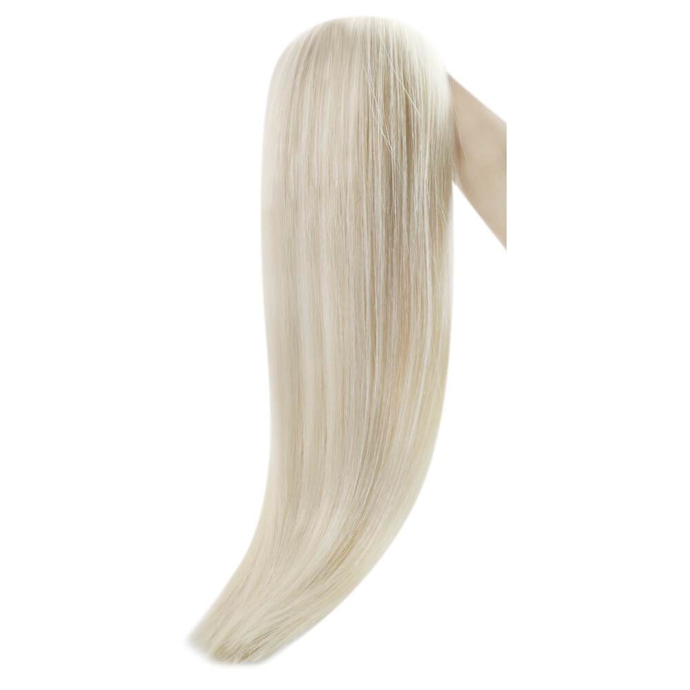 Platinum Blonde Width Silky Straight Weft Hair Extensions