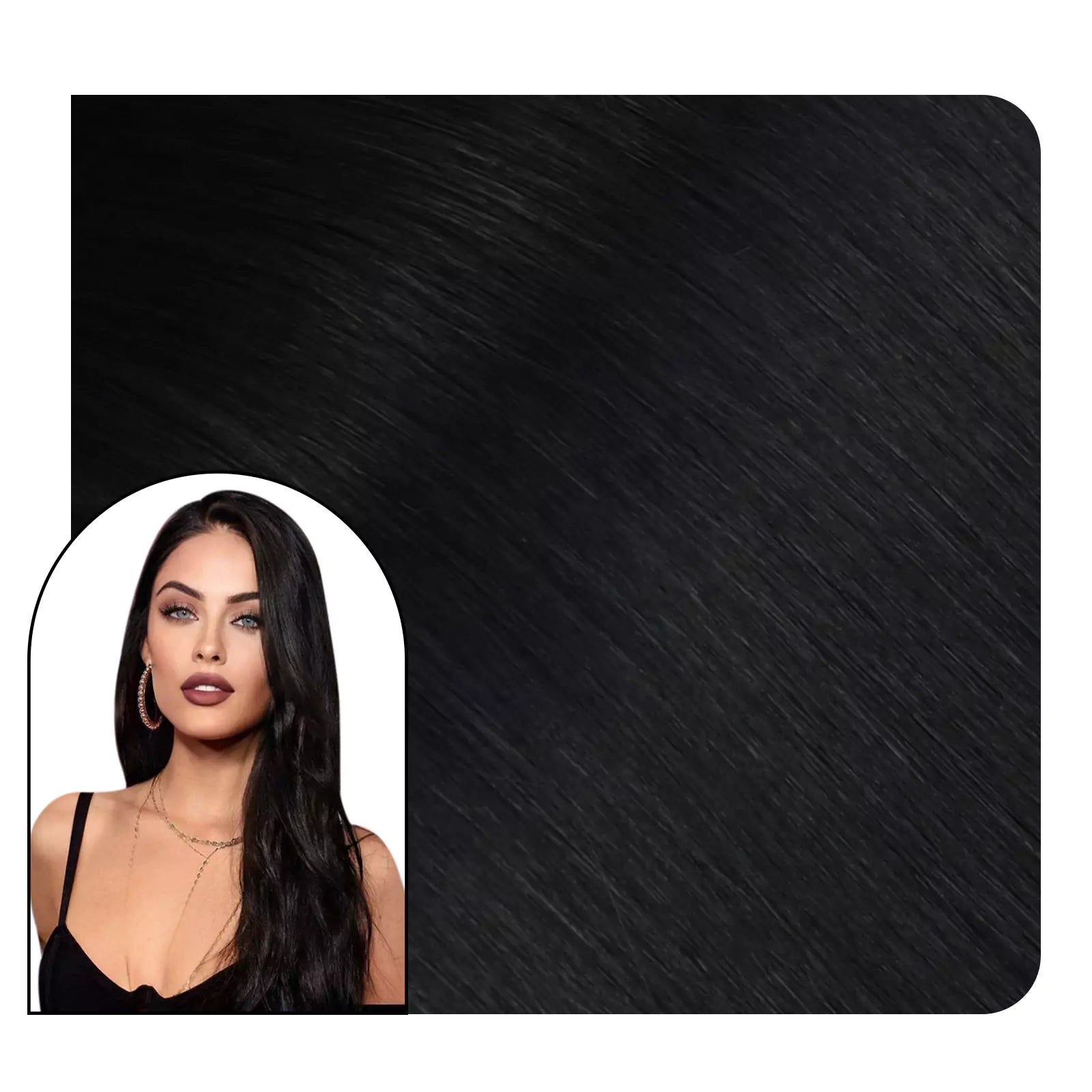 High Quality Ktip Extensions 100% Human Hair Jet Black Color