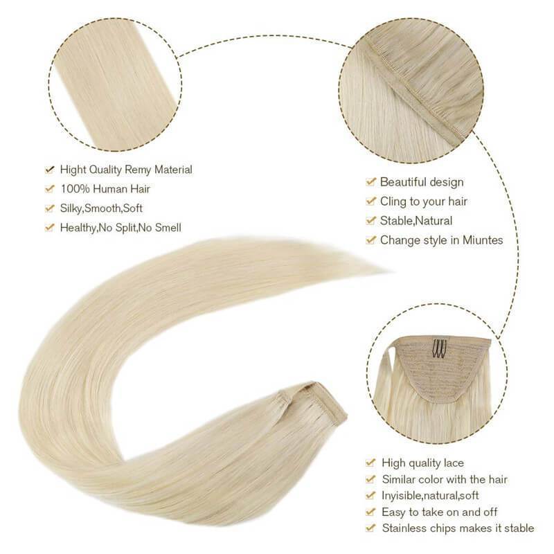 One Piece Wrap Around Ponytail Remy Human Hair