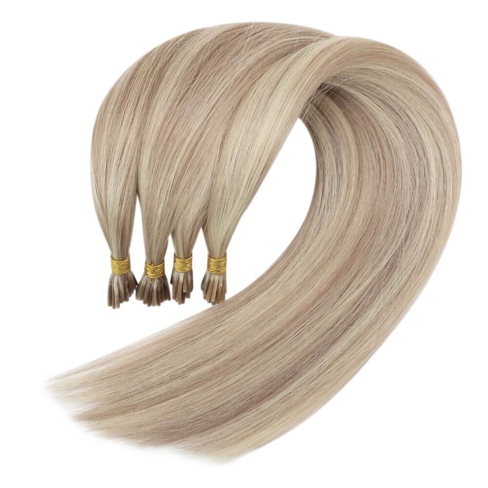 fusion i tip hair extensions human hair blonde