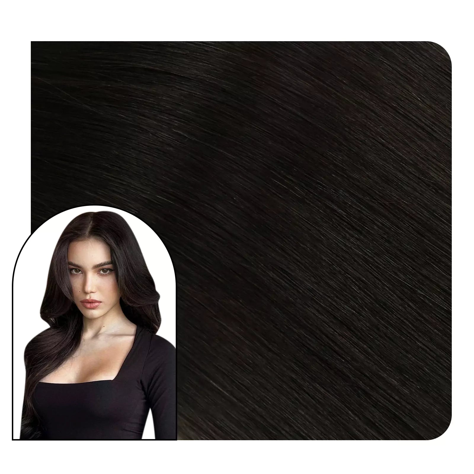 Virgin Ktip Extensions Fusion Human Hair Natural Black For Women #1B ...