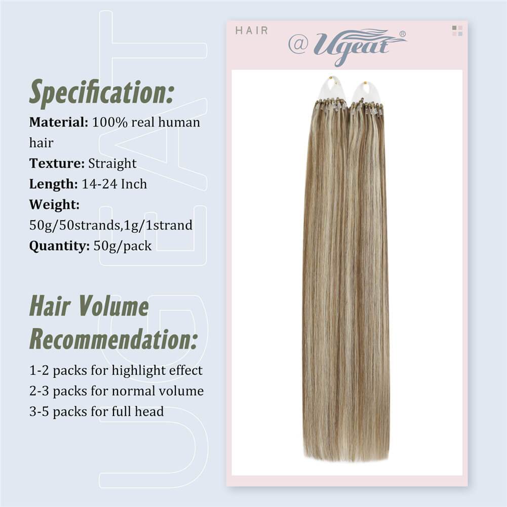 Invisible Micro Links Human Hair Extensions Remy Hair