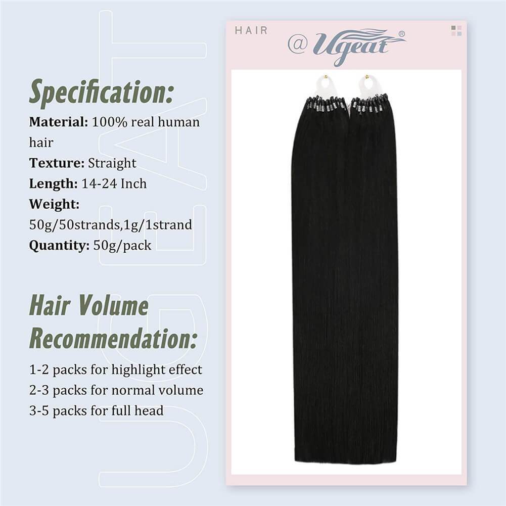 Off Black Micro Bead Hair Extensions