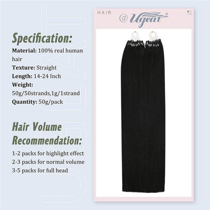 Off Black Micro Bead Hair Extensions