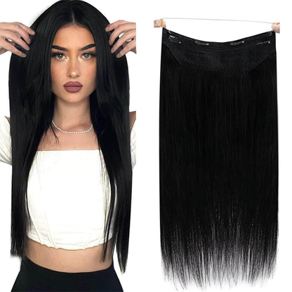 Flip in Human Hair Extensions Off Black 1b