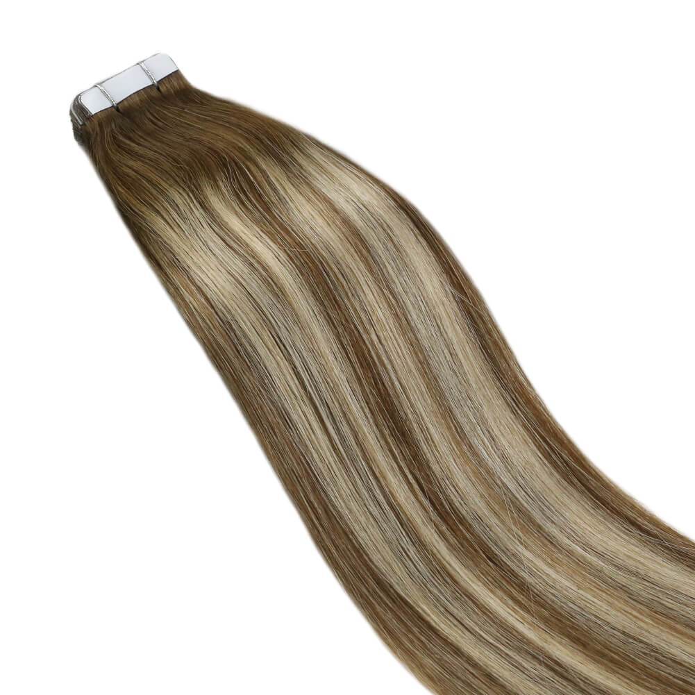 Hand Tied Double Tape Hair Extension Wavy Hair Tape in Hair Extensions