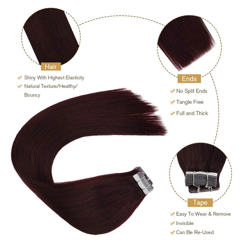 Wavy Hair Extensions Blonde Tape in Hair Extensions Human Hair