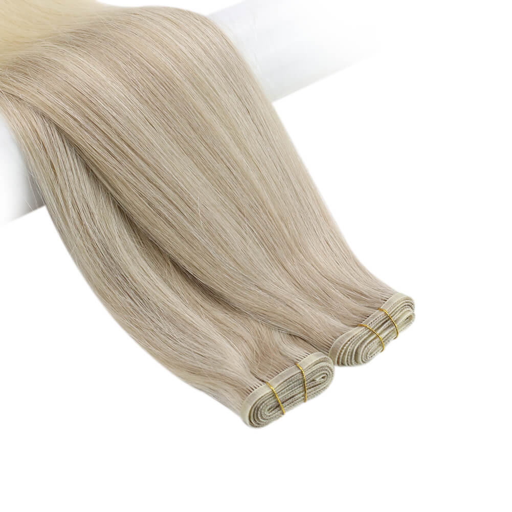 invisible human hair extensins sew in hair weft