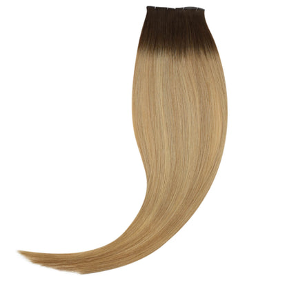 Genius Weft Extensions Human Hair Brown Mixed Blonde best professional extensions for hair