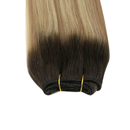 blonde balayage clip in hair extensions