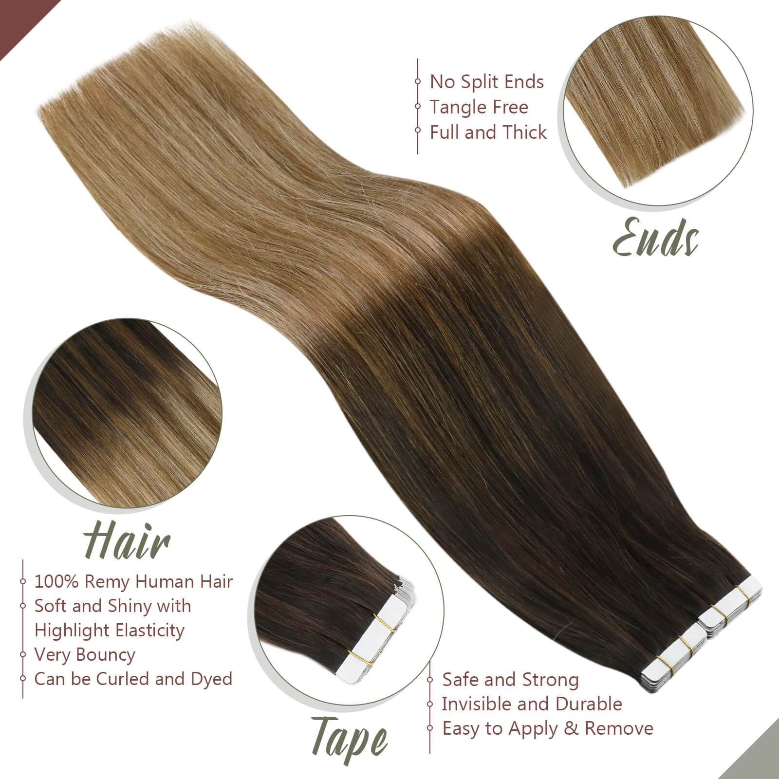 Tape on Hair Extensions Real Human Hair 100% Human Hair