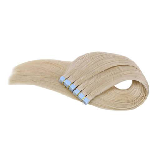 Double Drawn Tape in Hair Extensions Solid Platinum Blonde#60 Color-UgeatHair