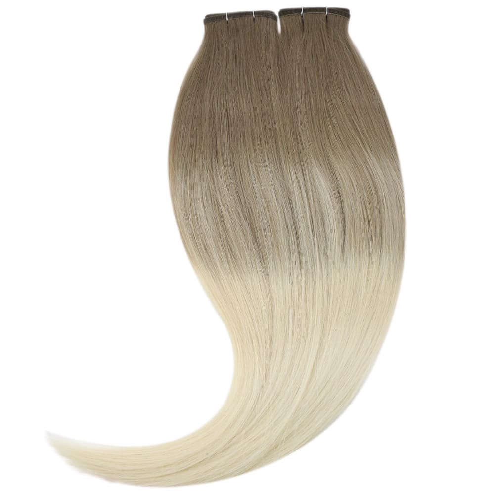 blonde weave hair bundles flat weft extensions